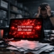 Representación visual del fracaso de proyectos de IA en una PYME debido al desorden operativo, mostrando una pantalla con error rojo en una oficina caótica.